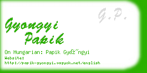 gyongyi papik business card